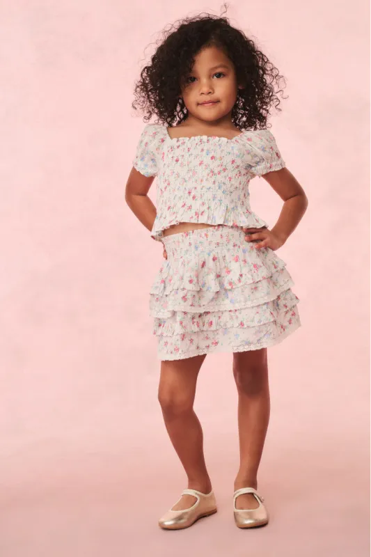 Girls Fabielle Cotton Floral Top sold by LoveShackFancy