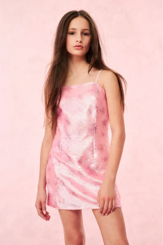 Girls Marin Sequin Mini Dress sold by LoveShackFancy