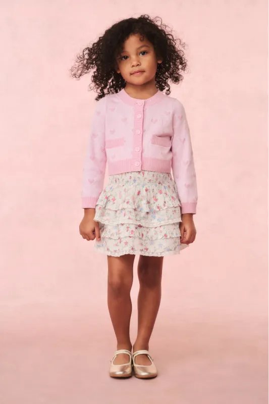 Girls Steran Cotton Heart Cardigan sold by LoveShackFancy
