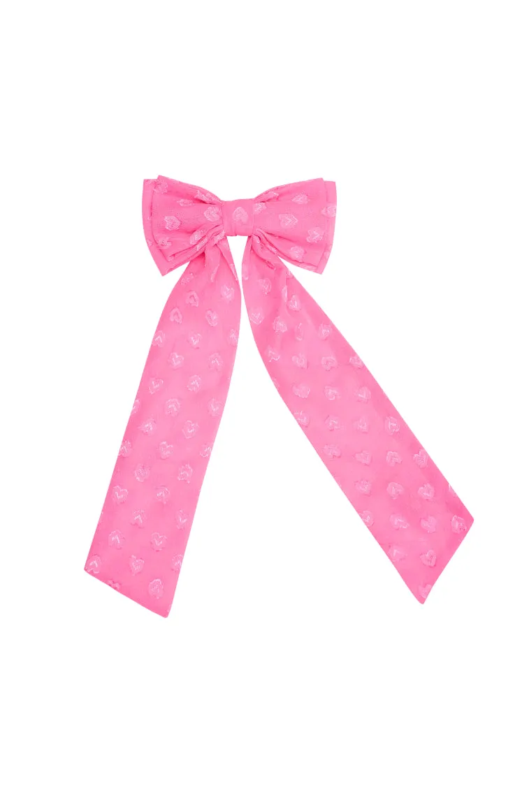 Lorna Heart Bow Barrette sold by LoveShackFancy