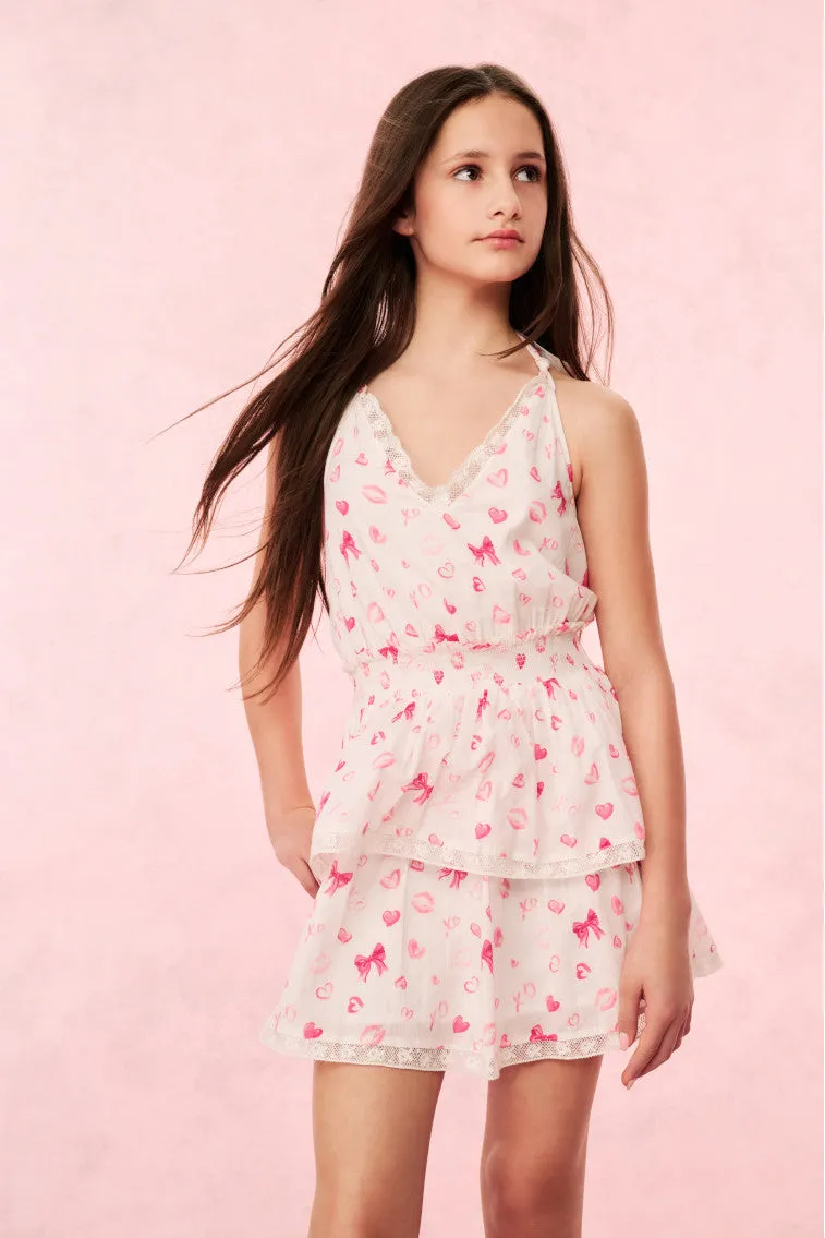 Girls Romille Bow & Kiss Print Halter Dress sold by LoveShackFancy product image thumbnail 2