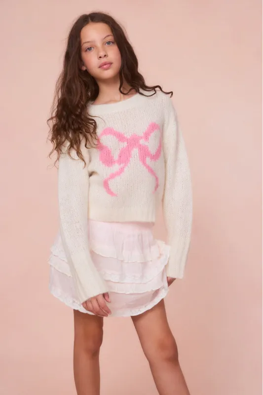 Girls Amya Wool Bow Pullover sold by LoveShackFancy