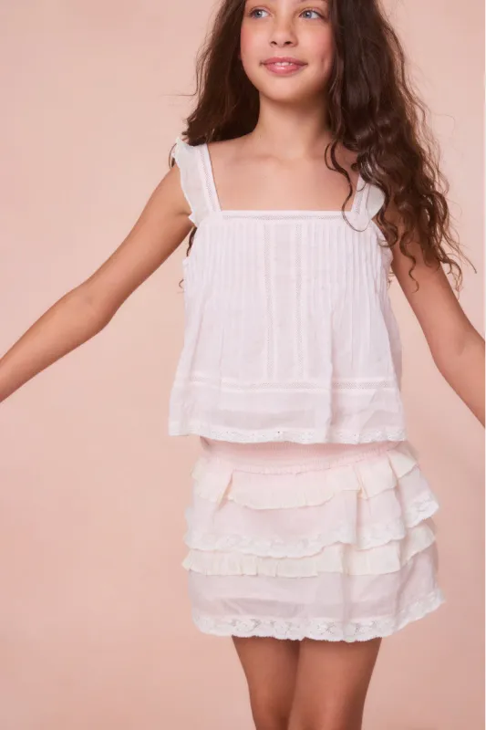 Girls Vella Cotton Sleeveless Top sold by LoveShackFancy