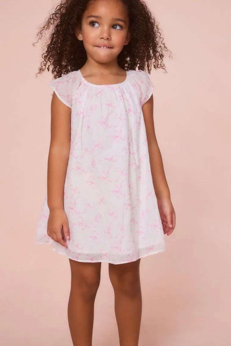 Girls Lou Bow Print Mini Dress sold by LoveShackFancy product image thumbnail 5