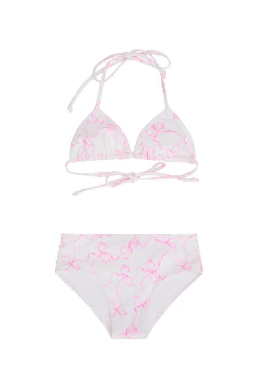 Girls Finnie Bow Print Bikini sold by LoveShackFancy
