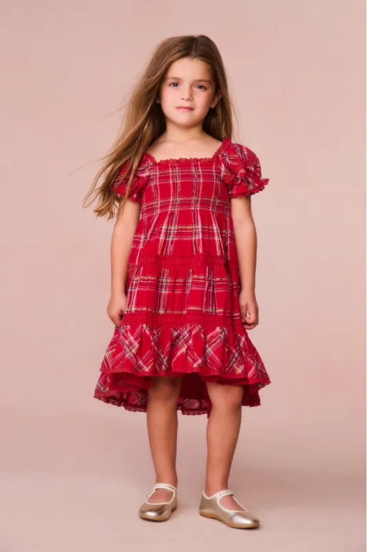 Girls Muriella Tartan Midi Dress sold by LoveShackFancy