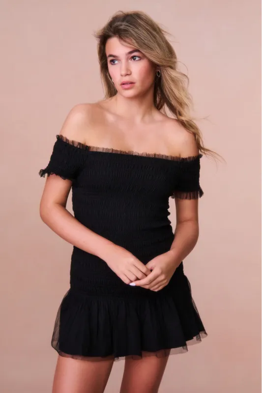 Girls Mosa Off-The-Shoulder Mini Dress sold by LoveShackFancy