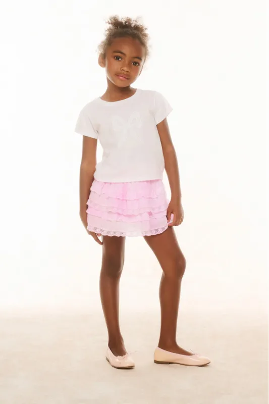 Girls Heritage Billie Skirt - PEONY PINK sold by LoveShackFancy