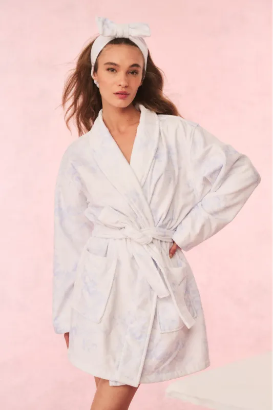 Indie Cotton Bath Robe - BLUE CLOUD sold by LoveShackFancy
