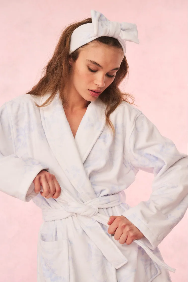 Indie Cotton Bath Robe - BLUE CLOUD sold by LoveShackFancy product image thumbnail 3