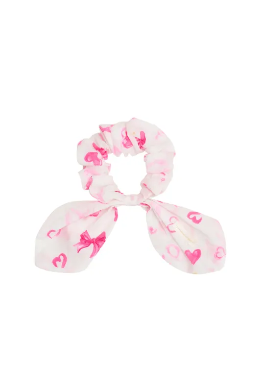 Bisous Penny Valentine Scrunchie sold by LoveShackFancy
