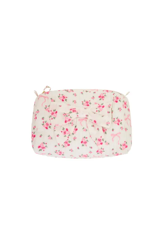 Octavia Rose & Bow Cosmetic Bag sold by LoveShackFancy