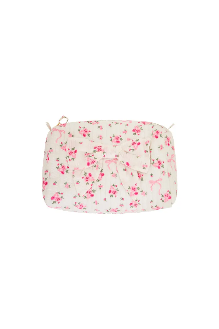 Octavia Rose & Bow Cosmetic Bag sold by LoveShackFancy