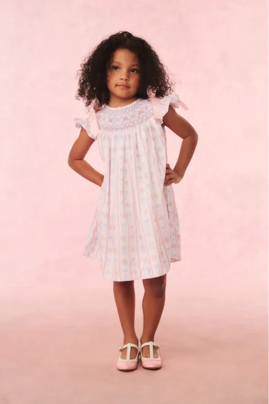 Cecil & Lou Girls Smocked Bow Dress sold by LoveShackFancy