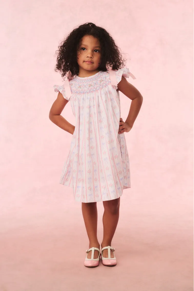 Cecil & Lou Girls Smocked Bow Dress sold by LoveShackFancy