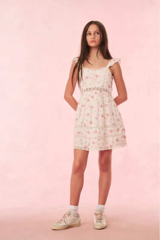 Girls Laurier Cotton Rose & Bow Dress sold by LoveShackFancy