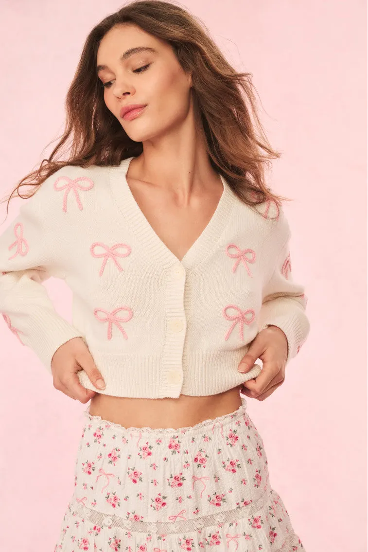 Francette Cropped Bow Cardigan sold by LoveShackFancy product image thumbnail 4