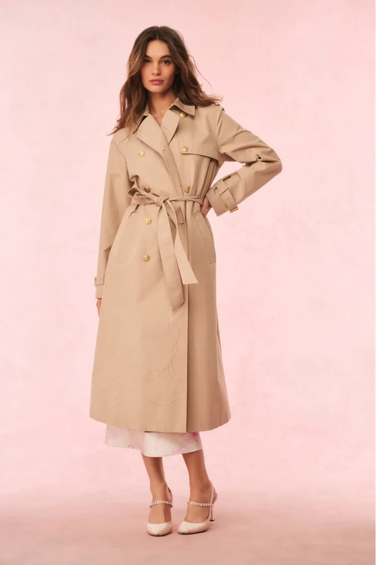 Thiel Bow-Embroidered Trench Coat sold by LoveShackFancy product image thumbnail 4