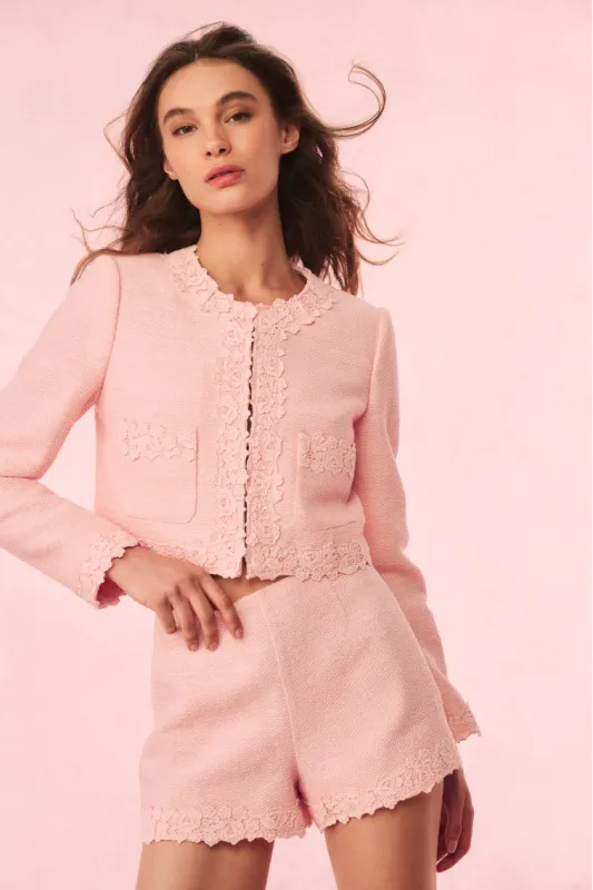 Leilana Tweed Cropped Jacket sold by LoveShackFancy