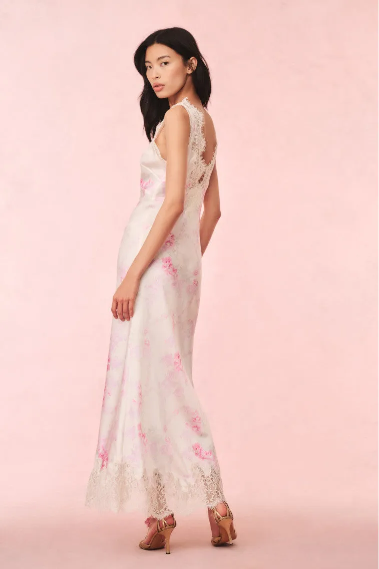 Serene Satin Lace-Trimmed Maxi Dress sold by LoveShackFancy product image thumbnail 4