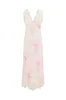 Serene Satin Lace-Trimmed Maxi Dress sold by LoveShackFancy