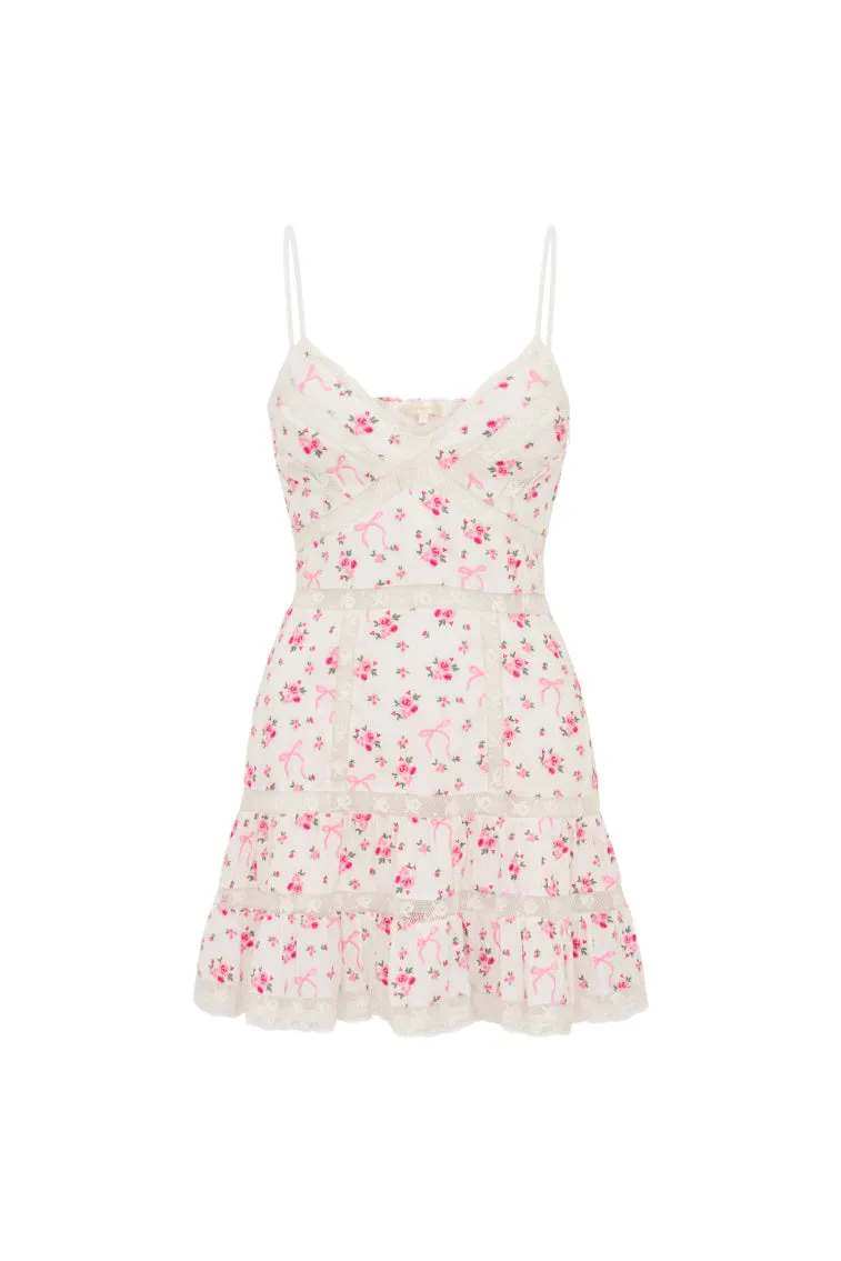 Solbina Cotton Rose & Bow Mini Dress sold by LoveShackFancy product image thumbnail 5