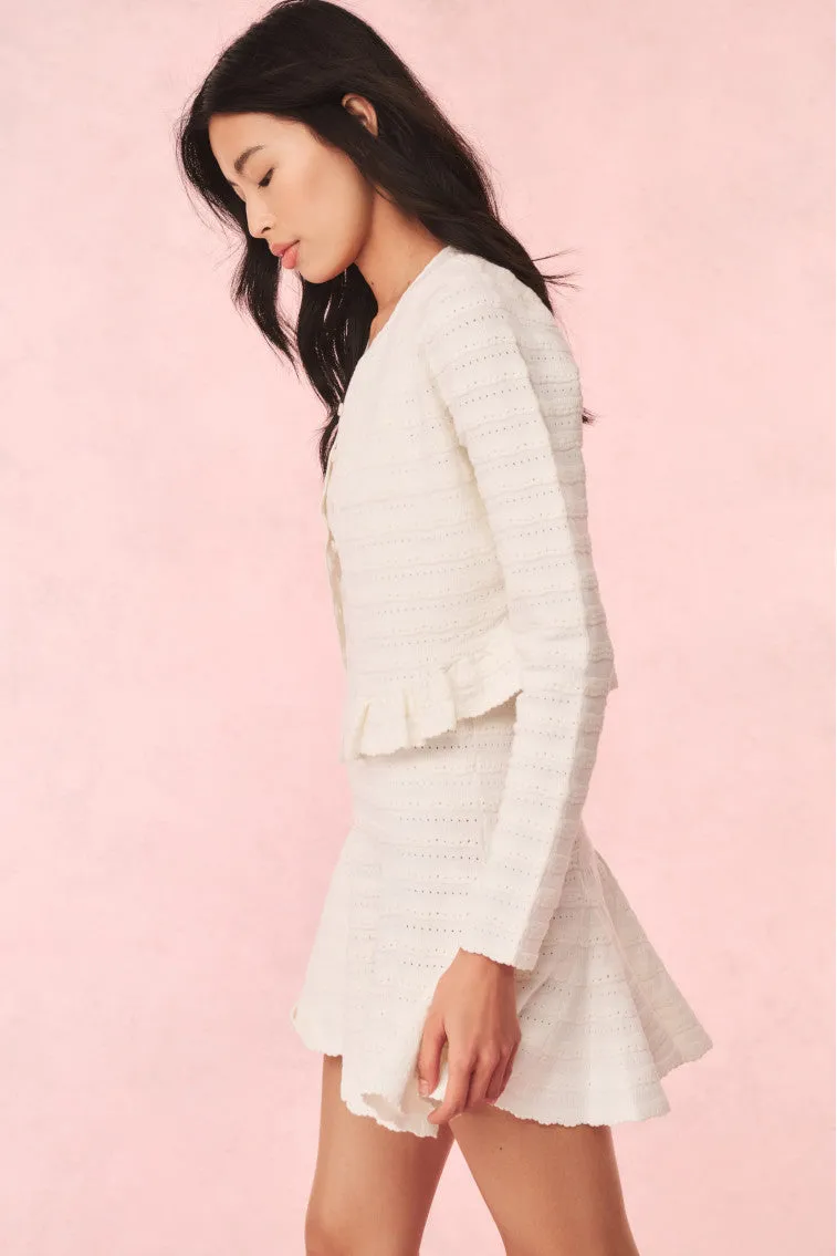 Rogan Pointelle Knit Cardigan - IVORY sold by LoveShackFancy product image thumbnail 4