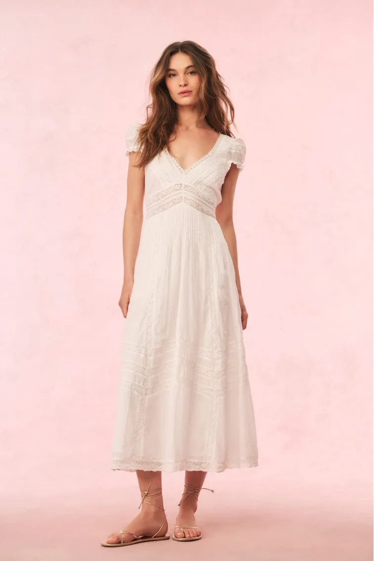 Suvi Cotton Midi Dress - WHITE sold by LoveShackFancy