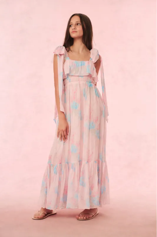 Girls Rhodine Floral Maxi Dress sold by LoveShackFancy