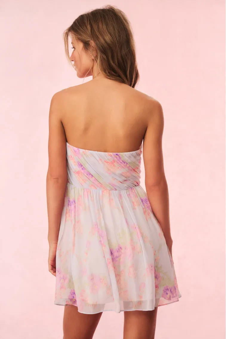 Rayne Floral Chiffon Mini Dress sold by LoveShackFancy product image thumbnail 5