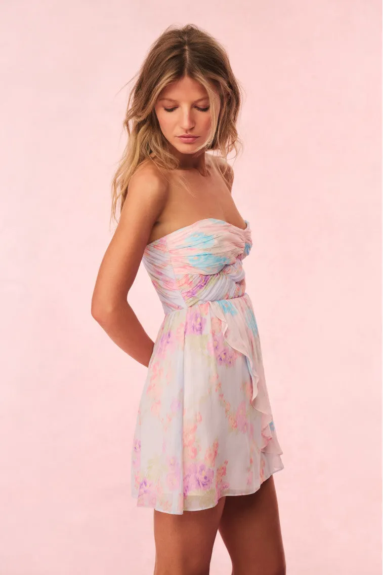 Rayne Floral Chiffon Mini Dress sold by LoveShackFancy product image thumbnail 4