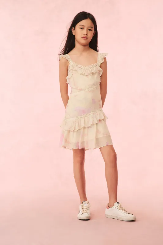 Girls Idaline Floral Ruffle Dress sold by LoveShackFancy