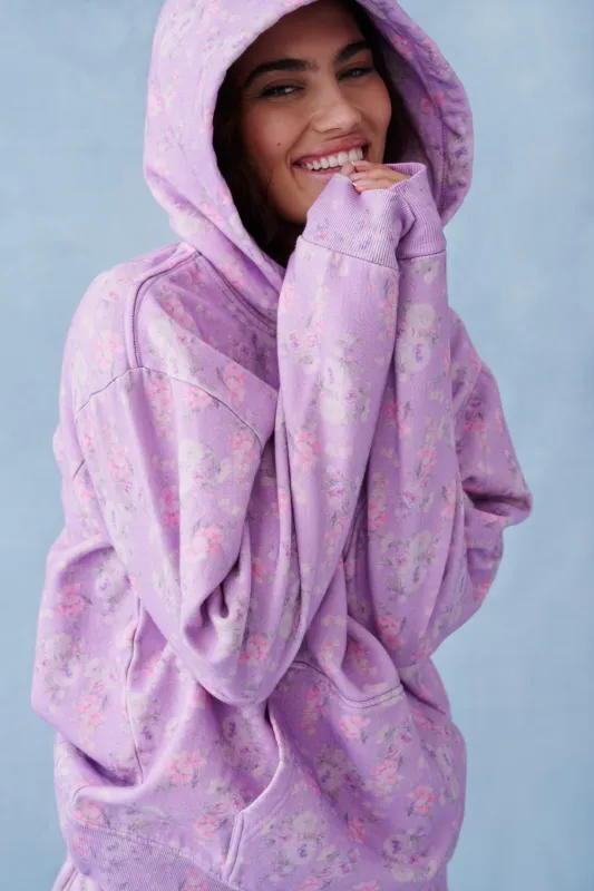 Nacova Floral Cotton Hoodie - HIBISCUS sold by LoveShackFancy