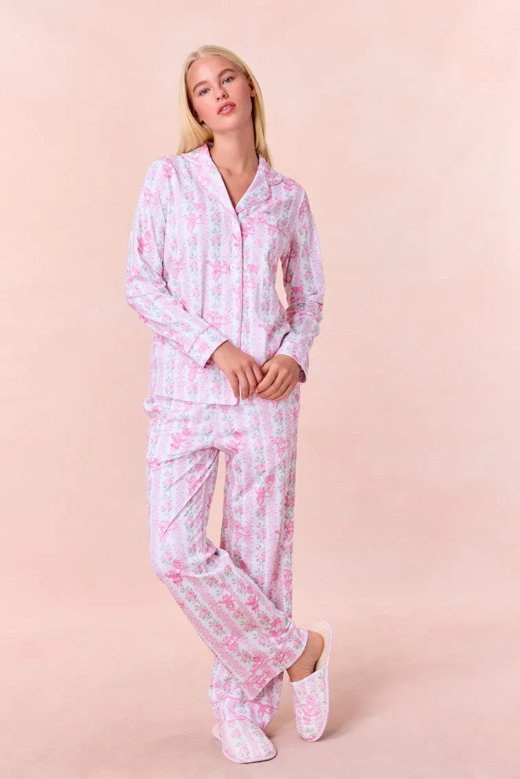 LoveShackFancy x Roller Rabbit Heirloom Monkey Long Sleeve Polo Pajamas sold by LoveShackFancy product image thumbnail 3