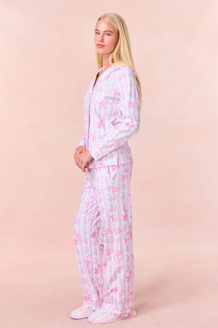 LoveShackFancy x Roller Rabbit Heirloom Monkey Long Sleeve Polo Pajamas sold by LoveShackFancy product image thumbnail 4