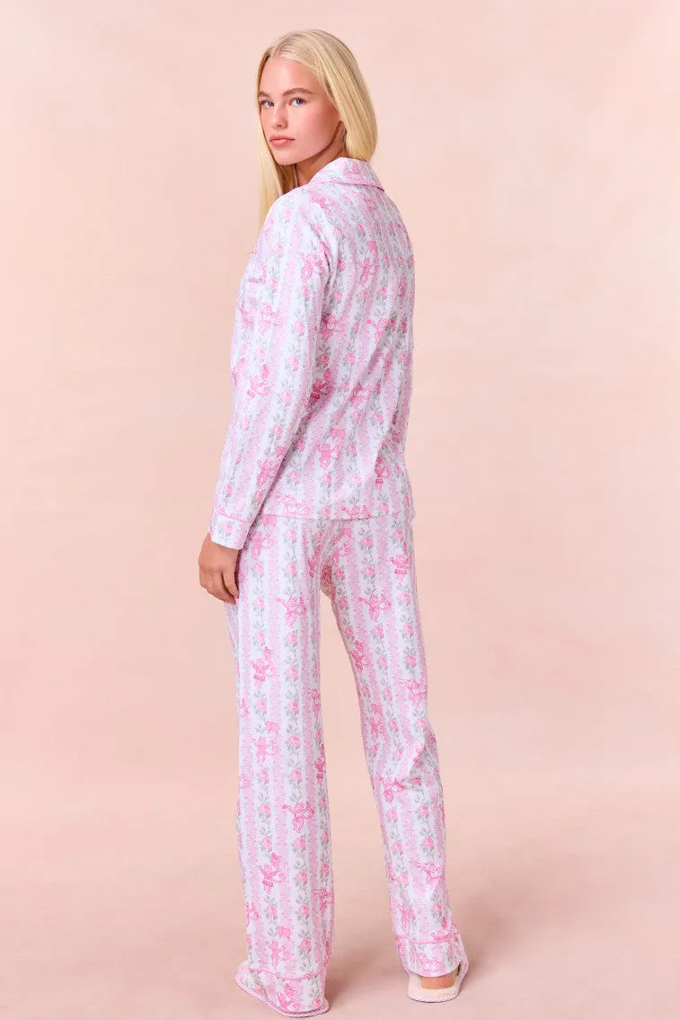LoveShackFancy x Roller Rabbit Heirloom Monkey Long Sleeve Polo Pajamas sold by LoveShackFancy product image thumbnail 5