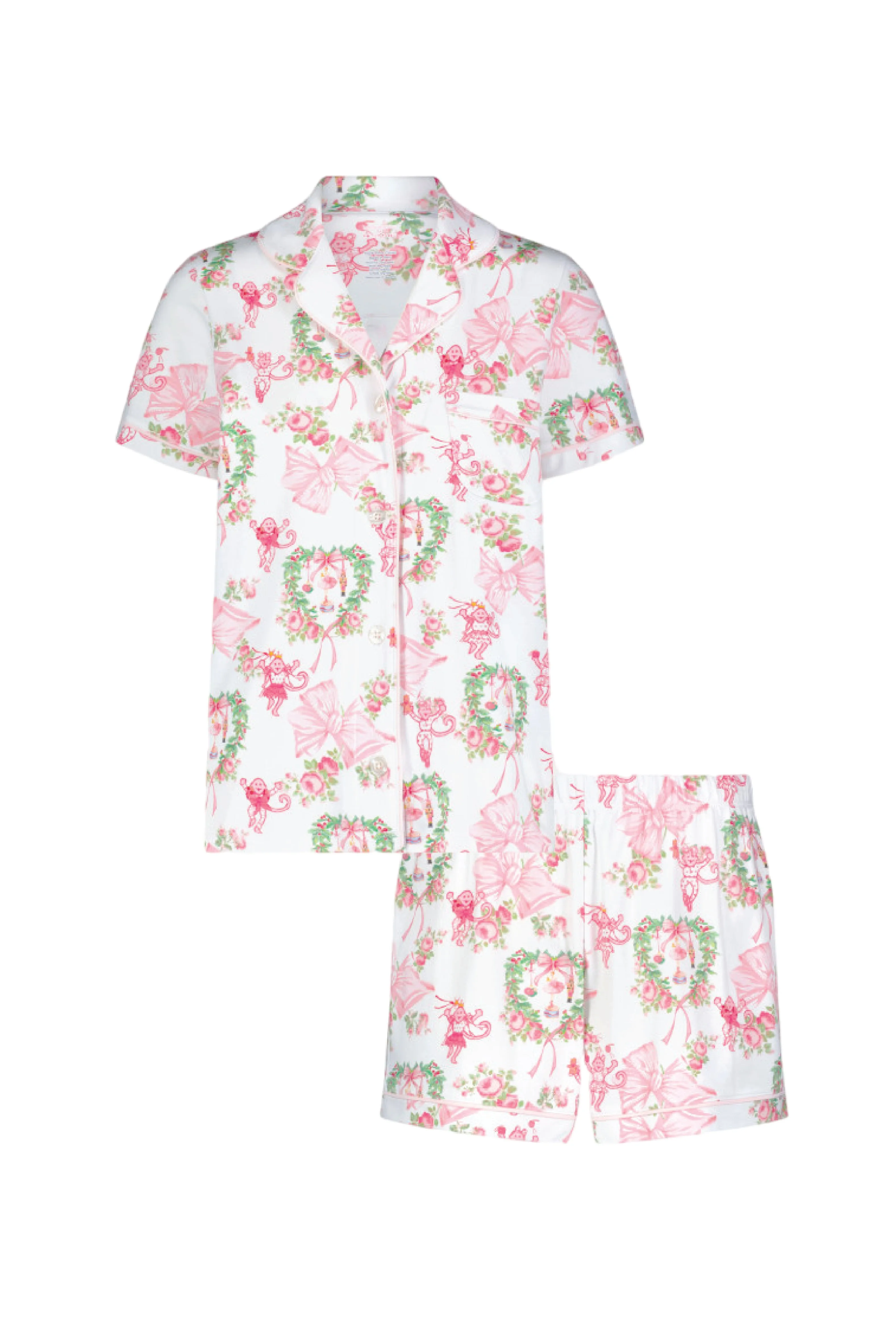 LoveShackFancy x Roller Rabbit Merry Monkey Beaux Polo Pajamas sold by LoveShackFancy product image thumbnail 5