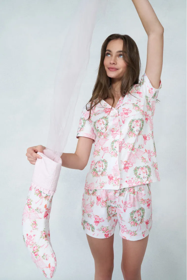LoveShackFancy x Roller Rabbit Merry Monkey Beaux Polo Pajamas sold by LoveShackFancy product image thumbnail 4