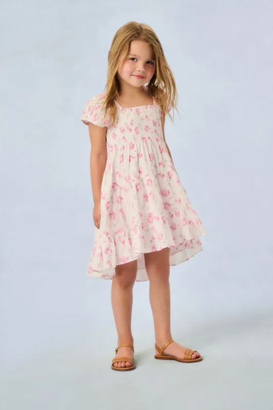 Girls Muriella Fragrance Print Dress - STERLING DUSK sold by LoveShackFancy