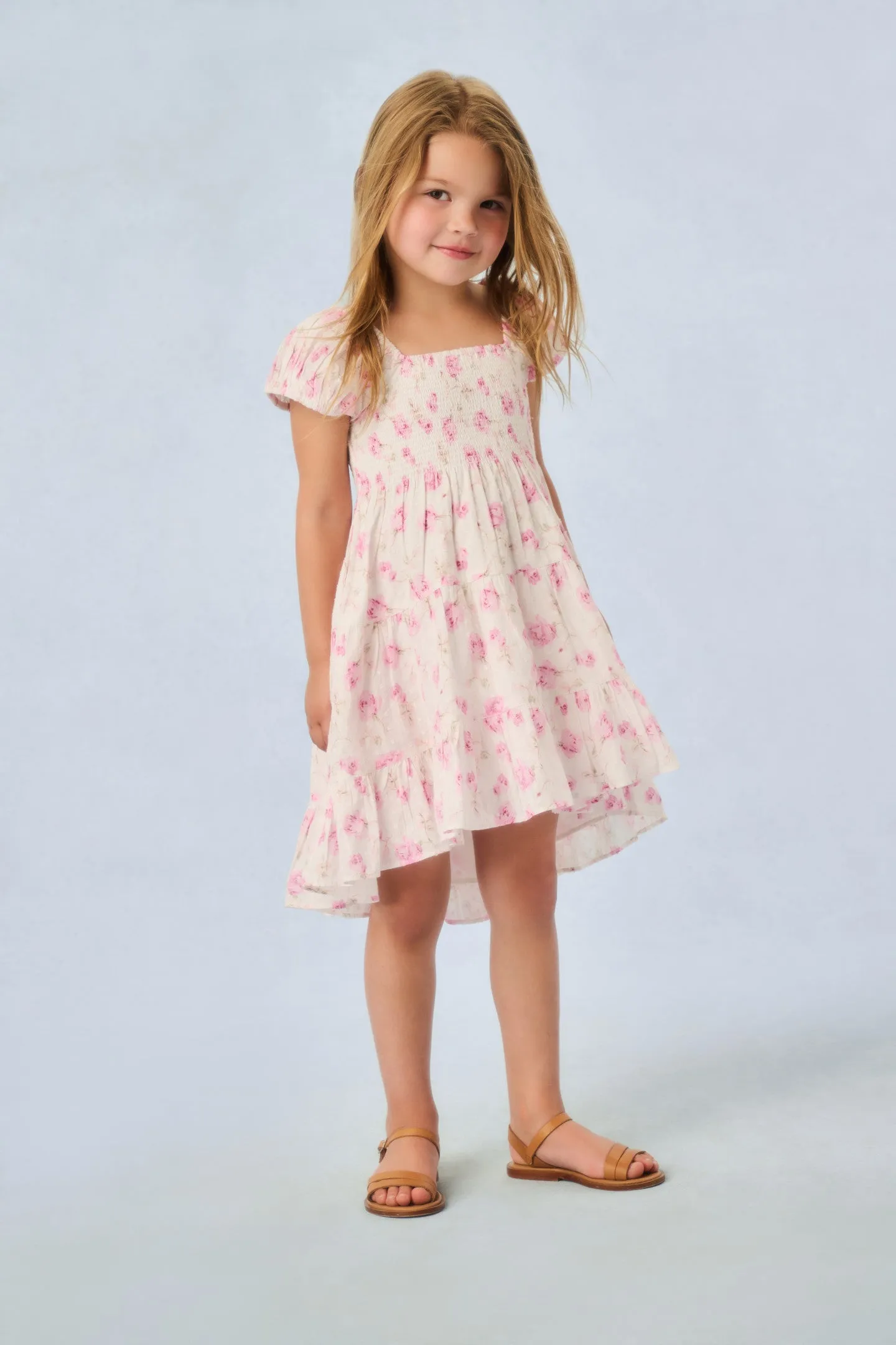 Girls Muriella Fragrance Print Dress - STERLING DUSK sold by LoveShackFancy