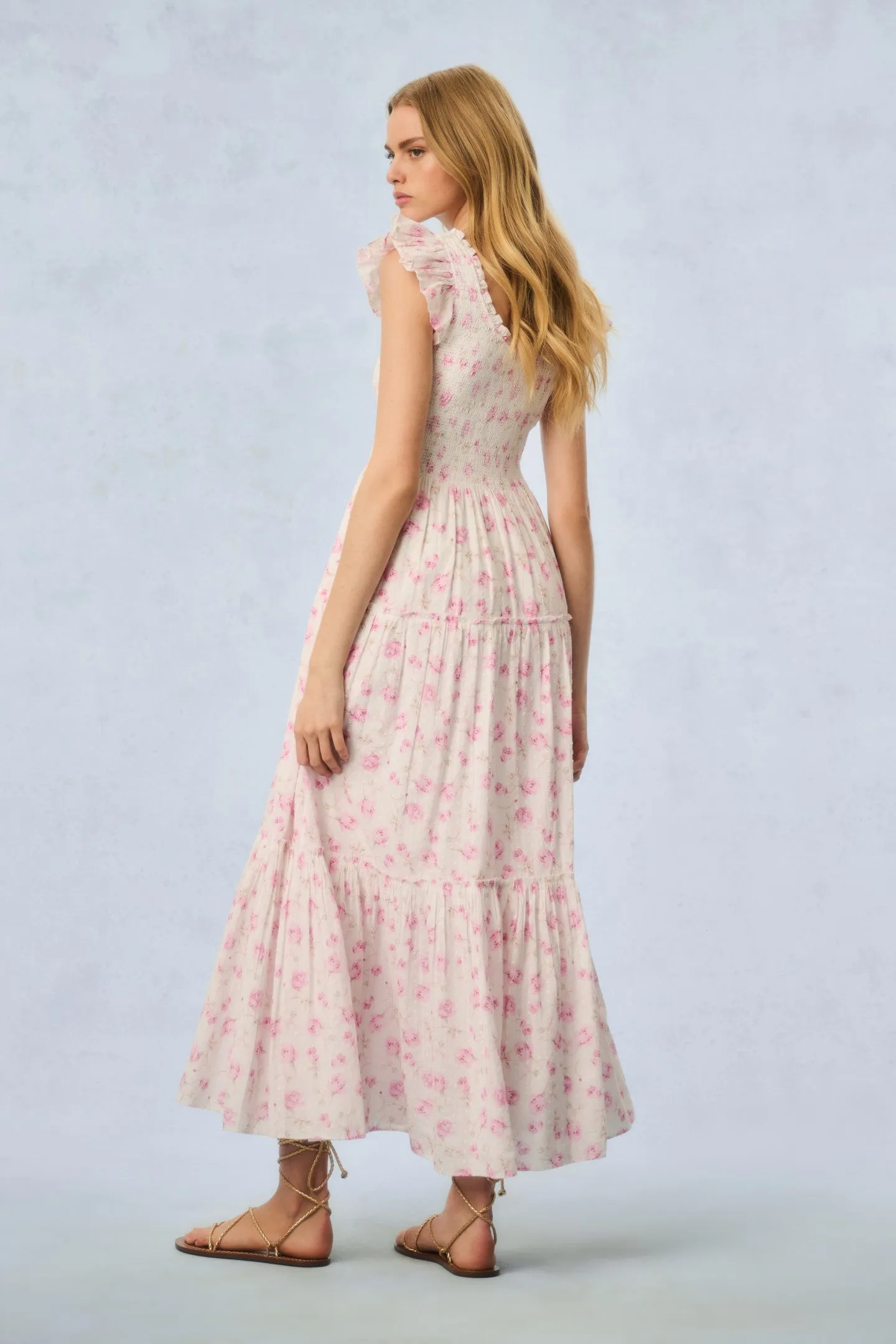 Chessie Fragrance Print Cotton Maxi Dress - STERLING DUSK sold by LoveShackFancy product image thumbnail 5