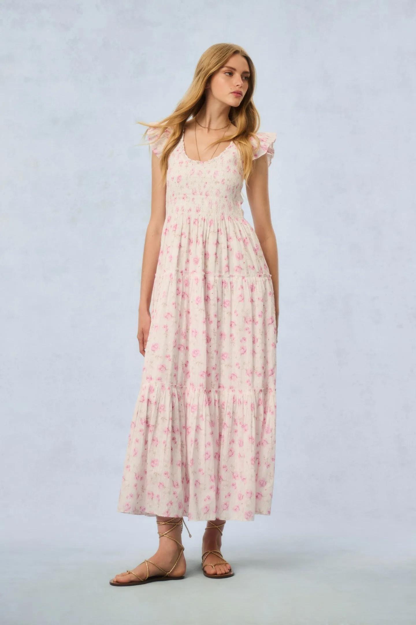 Chessie Fragrance Print Cotton Maxi Dress - STERLING DUSK sold by LoveShackFancy product image thumbnail 2