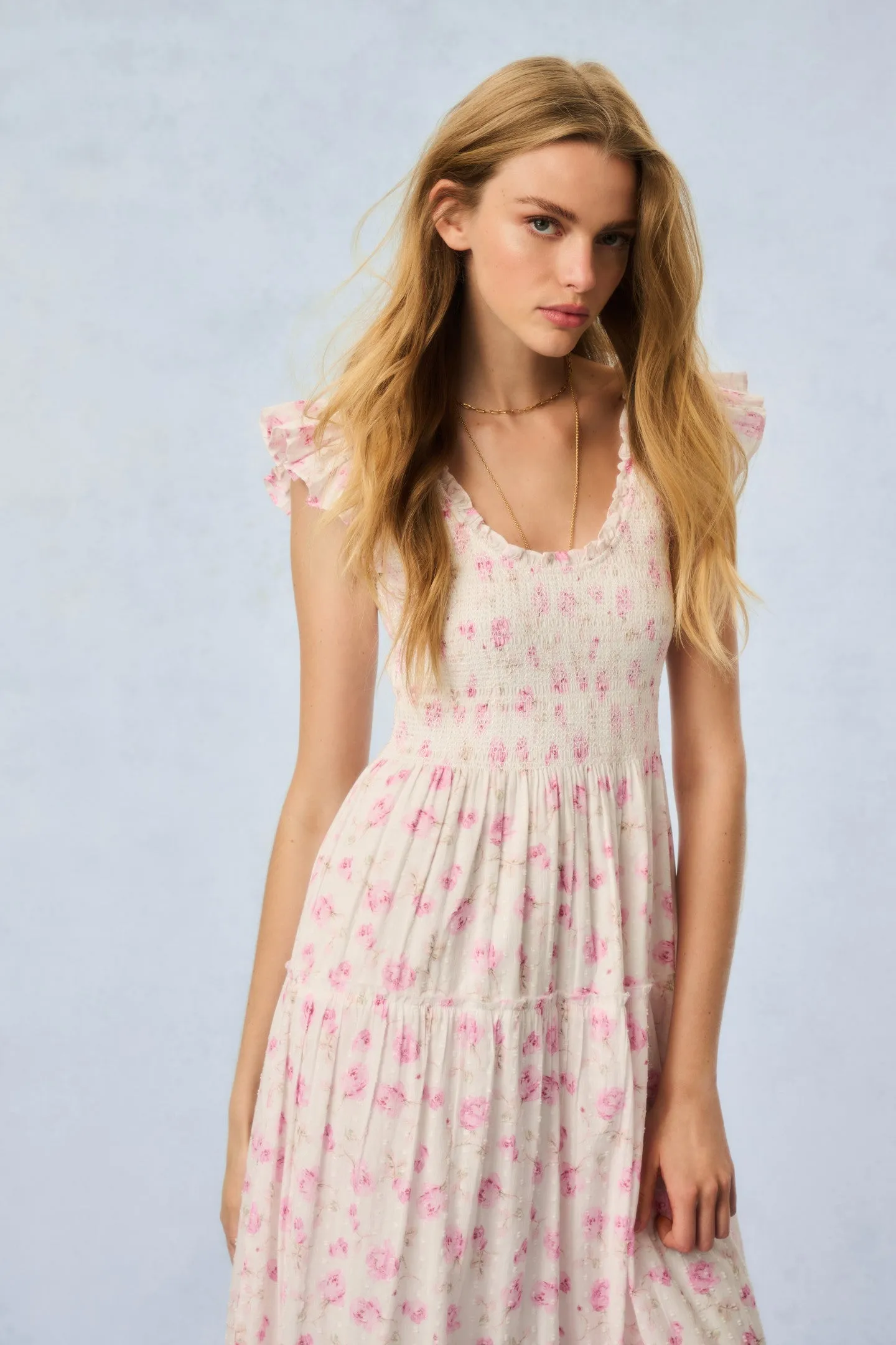 Chessie Fragrance Print Cotton Maxi Dress - STERLING DUSK sold by LoveShackFancy product image thumbnail 3