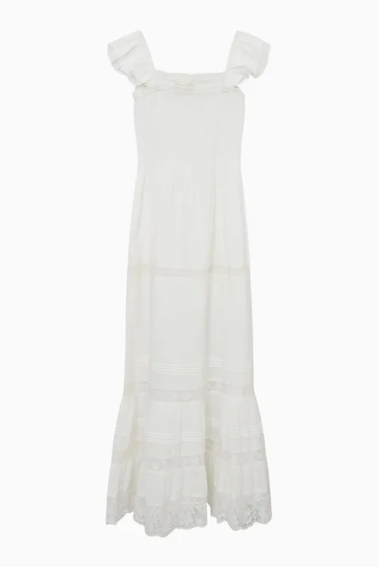 Girls Rhiannon Cotton Dress - OPTIC WHITE sold by LoveShackFancy