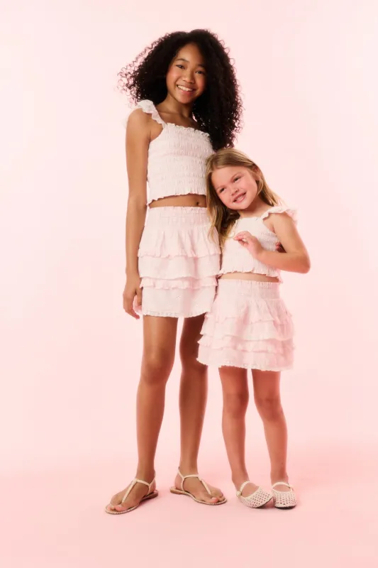 Girls Billie Eyelet Gingham Skirt sold by LoveShackFancy