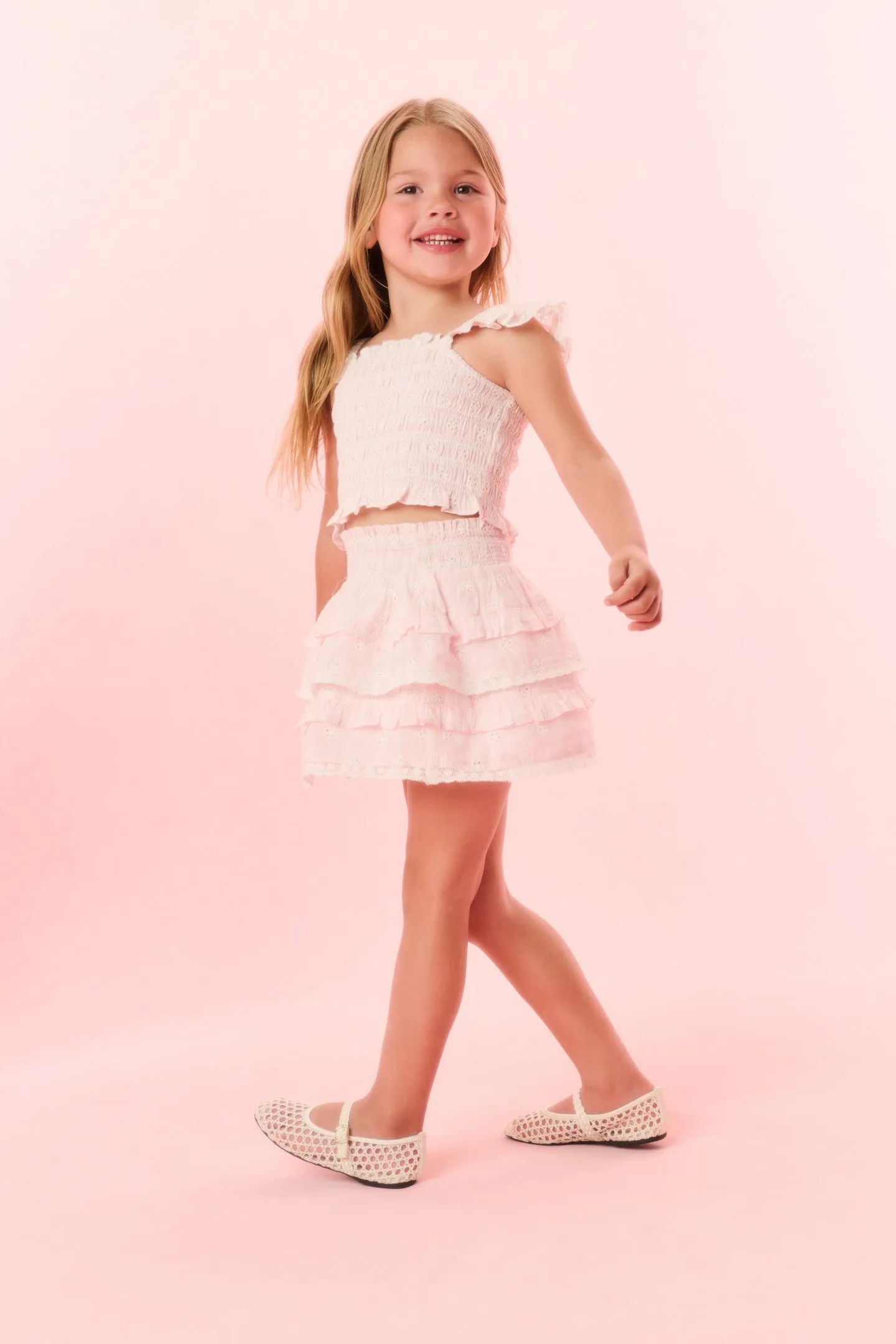 Girls Billie Eyelet Gingham Skirt sold by LoveShackFancy product image thumbnail 4