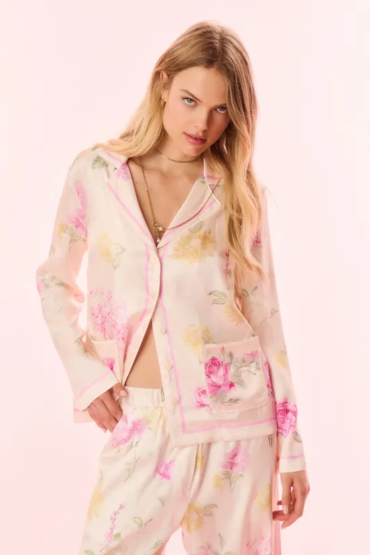 Renetta Satin Floral Top made by LoveShackFancy