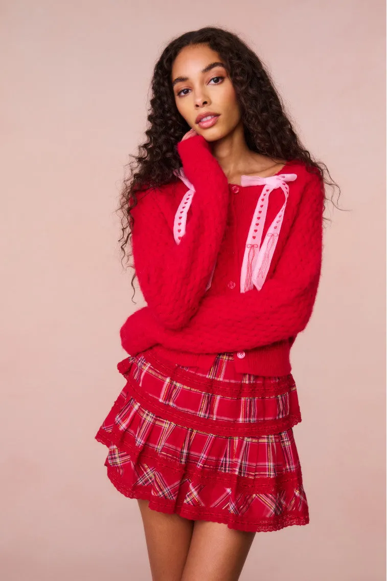 Cupid Bow Cardigan - CHERRY BOMB sold by LoveShackFancy product image thumbnail 2