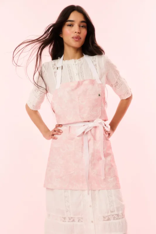 LoveShackFancy X Hedley & Bennett Perennial Pink Apron sold by LoveShackFancy