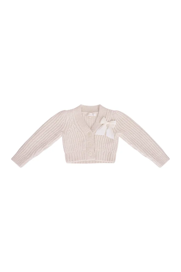 Girls Teisha Alpaca Bow Cardigan - SNOW sold by LoveShackFancy product image thumbnail 5